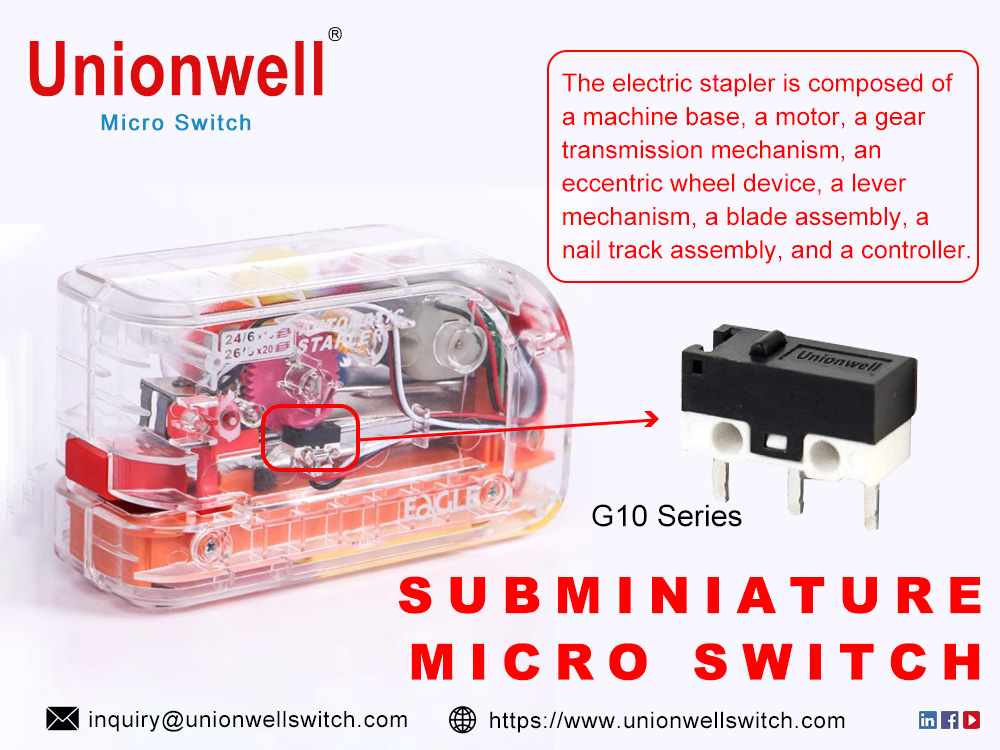G10 Series Subminiature Micro Switches in Electric Staplers